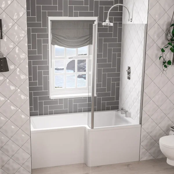 Portland 1600 Left Hand Beauforte L Shaped Bath