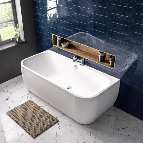 Malin 1800 D Shape Beauforte Back To Wall Bow Front Bath