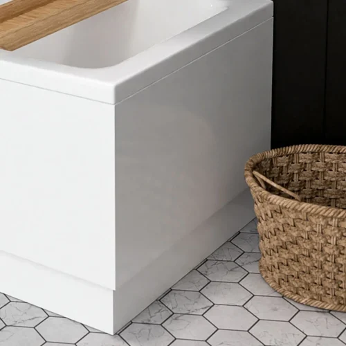 Beauforte 5mm End Panel White, Height 560mm - 750