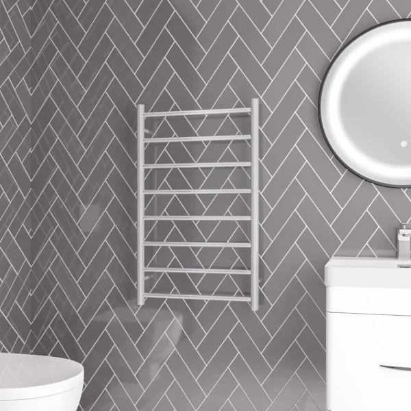 Stainless Steel Grade 304 Emsbury Dry Element Polished Chrome Heated Towel Rail