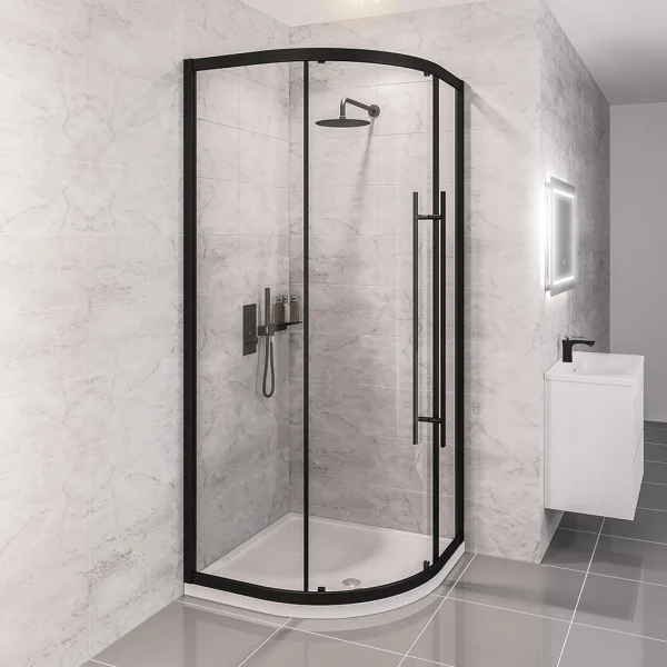 Vantage 2000 Matt Black 900 Quadrant Shower Enclosure