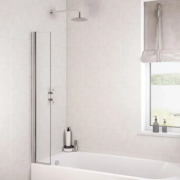 Straight 6mm 1400 x 300 Hinged Bath Screen