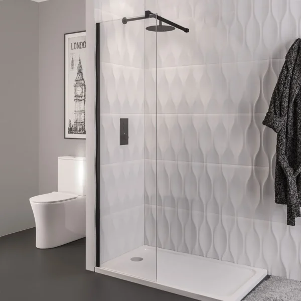 Vantage 2000 Matt Black 8mm 500 Walk-In Panel