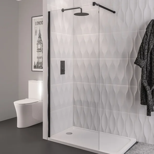 Vantage 2000 Matt Black 8mm 700 Walk-In Panel