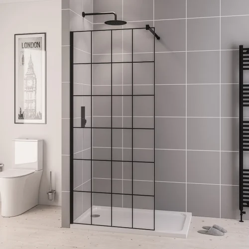 Vantage 2000 Matt Black 8mm 1000 Framed Walk-In Panel