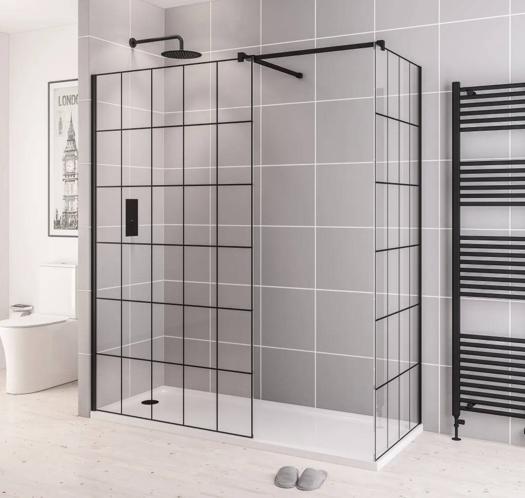 Vantage 2000 Matt Black 8mm 1100 Framed Walk-In Panel