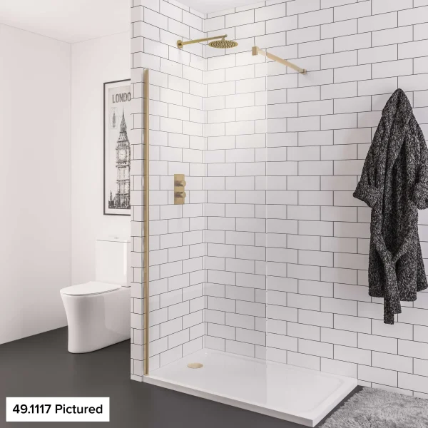 Vantage 2000 8mm Brushed Brass 1200 x 2000 Walk-In Panel