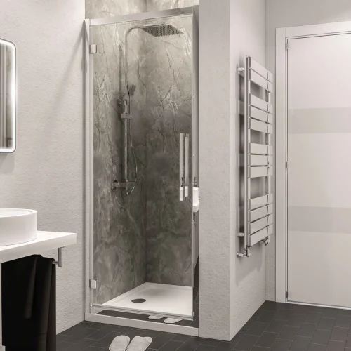 Corniche 8mm 700 Chrome Framed Hinged Shower Door