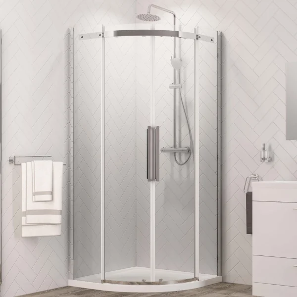 Corniche 2000 Chrome Semi-Frameless 1000 Shower Quadrant Enclosure