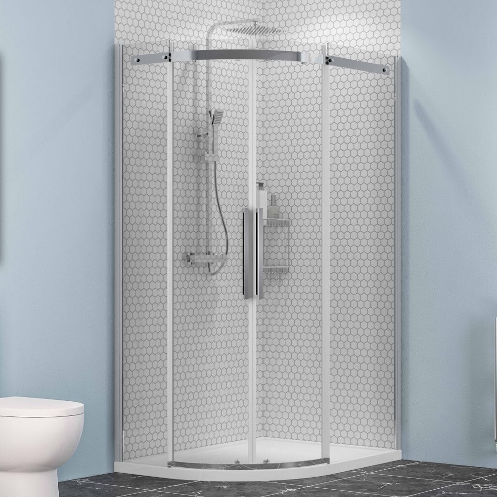 Corniche 2000 Chrome 1100 x 900 Offset Quadrant Shower Enclosure