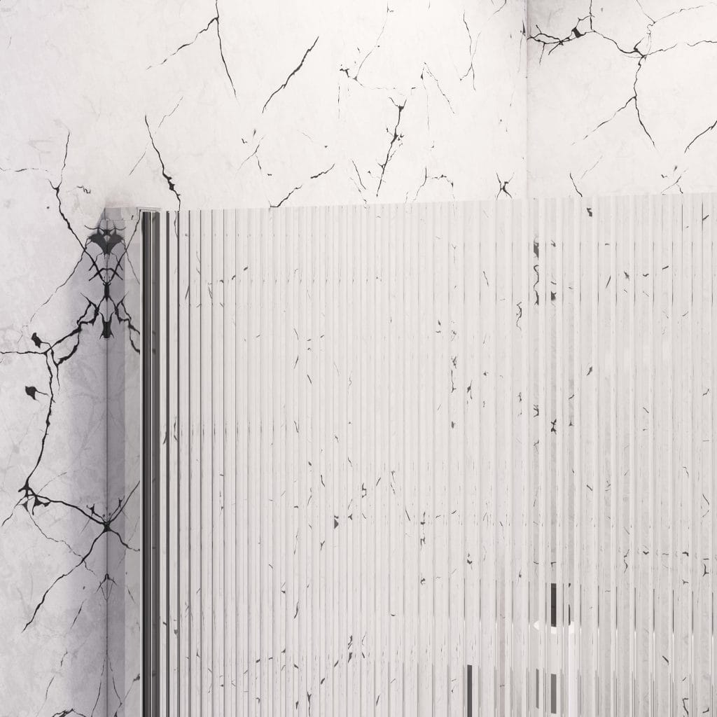 Vantage 2000 x 900 8mm Chrome Fluted Glass Walk-in Shower Panel