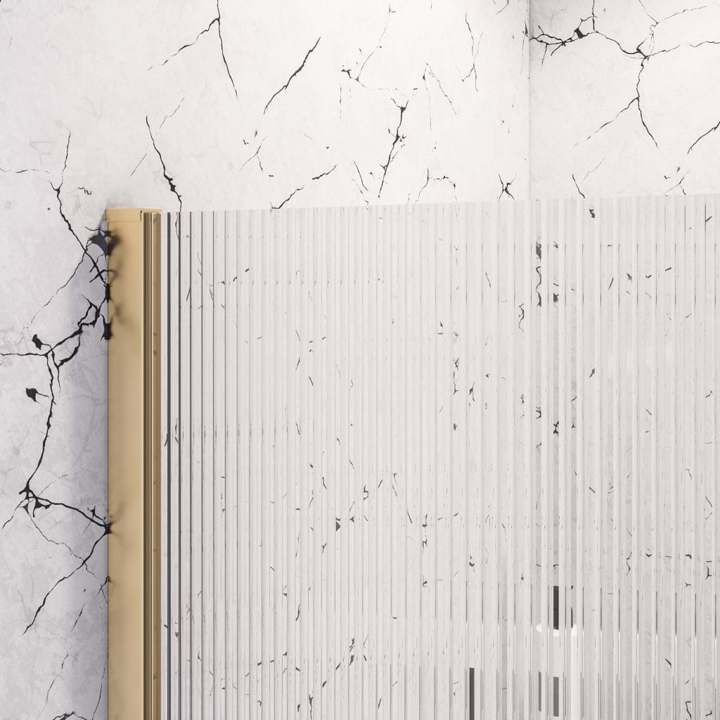 Vantage 2000 x 1100 8mm Brushed Brass Fluted Glass Walk-in Shower Panel