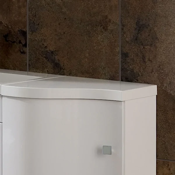 Oslo Curved Single Top Plain White