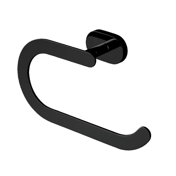 Salerno Matt Black Towel Holder