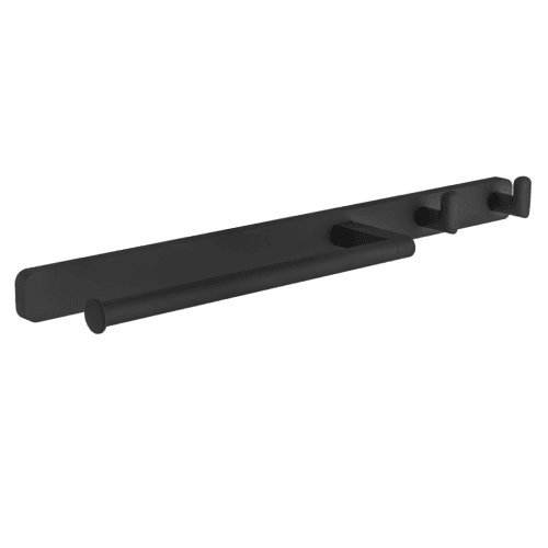 Asti Matt Black Towel Ring and Double Hook