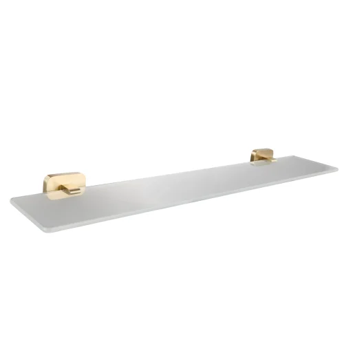 Asti Brushed Brass Glass Shelf