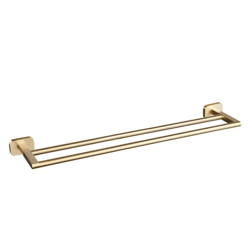 Asti Brushed Brass Double Towel Rail