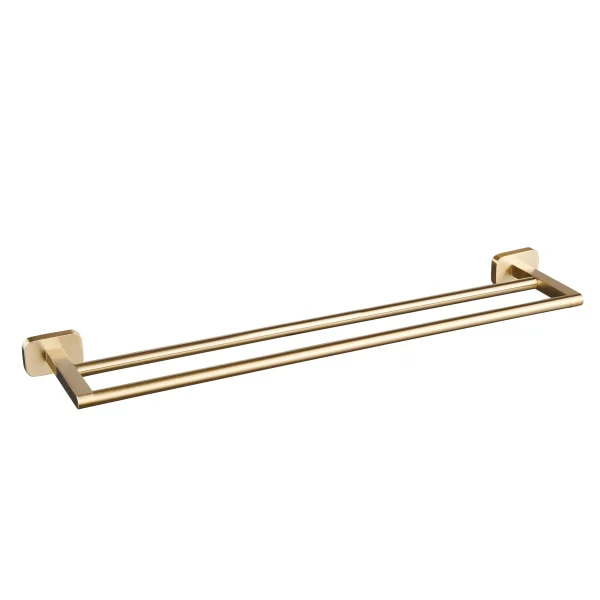 Asti Brushed Brass Double Towel Rail