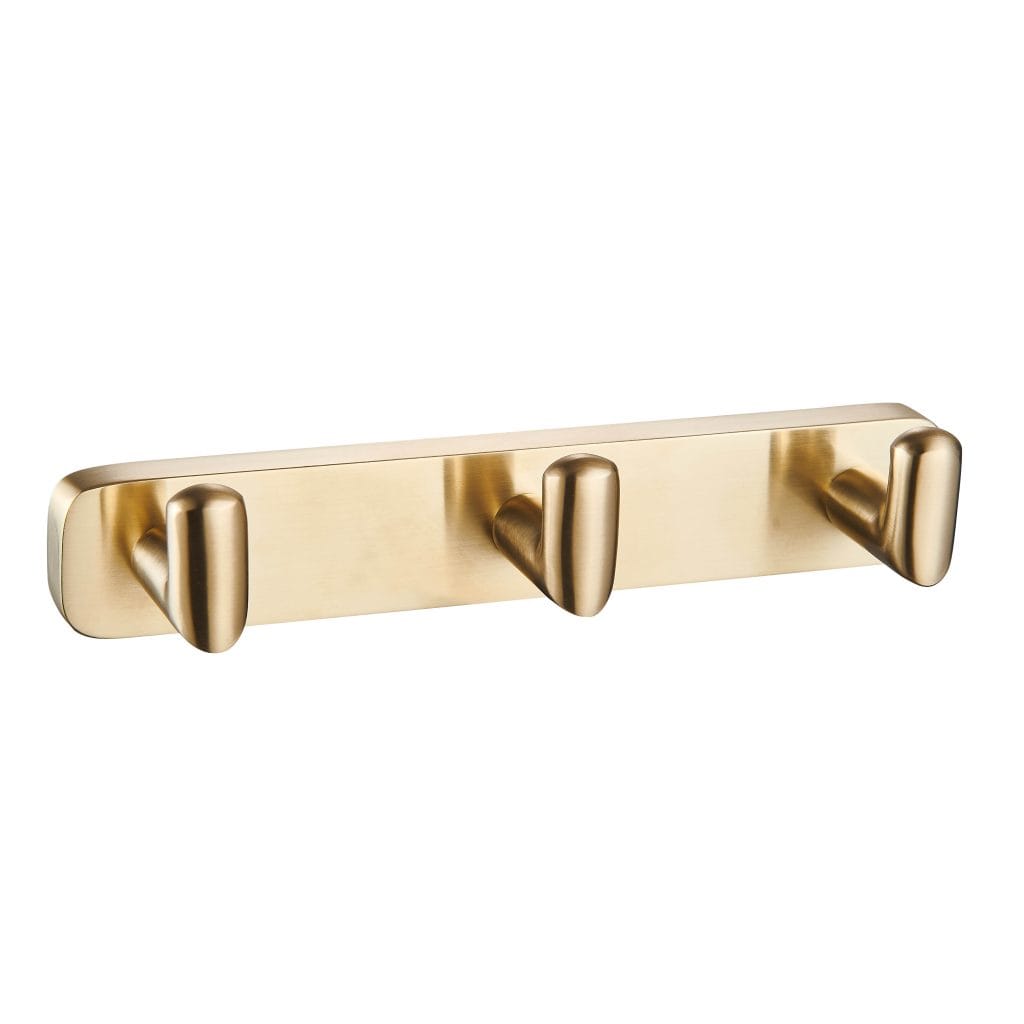 Asti Brushed Brass Triple Robe Hook