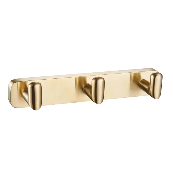 Asti Brushed Brass Triple Robe Hook
