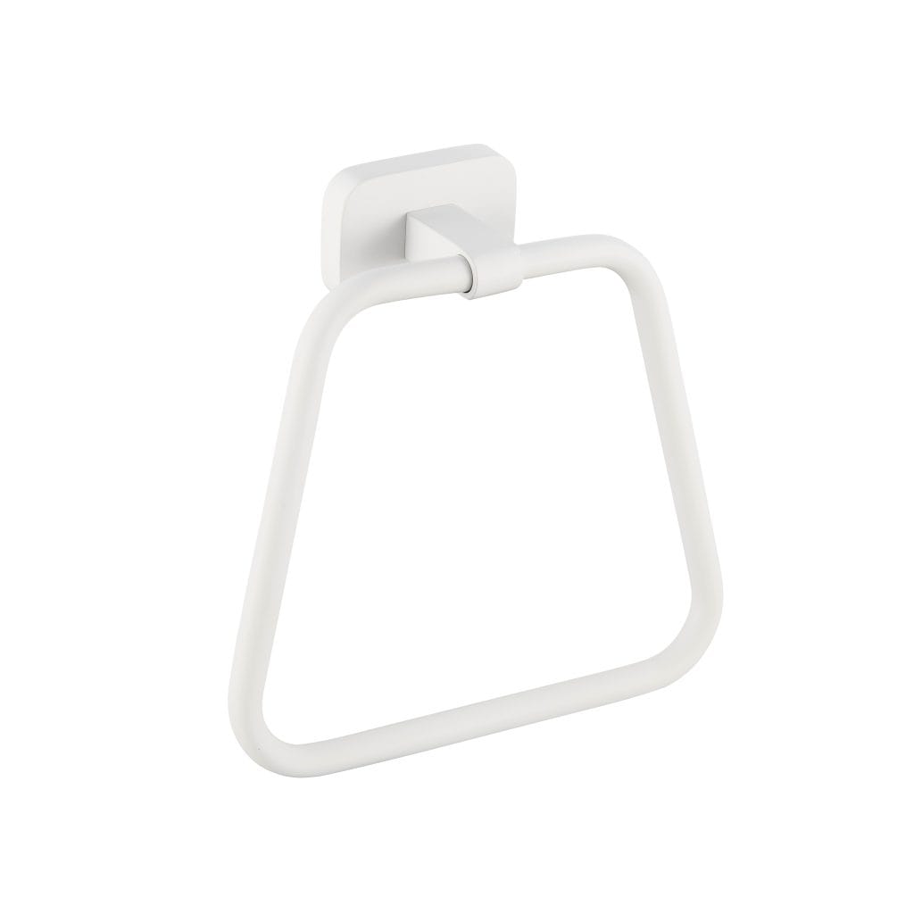Asti Matt White Towel Ring