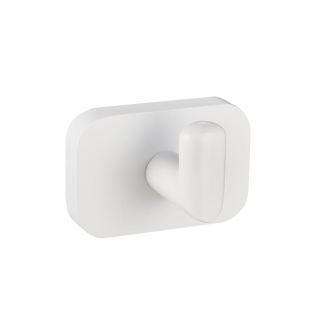 Asti Matt White Curved Robe Hook