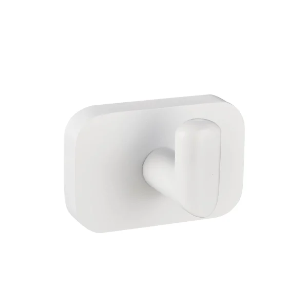 Asti Matt White Curved Robe Hook