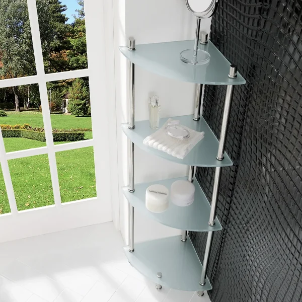 Davos corner 320x320x1180 glass shelves