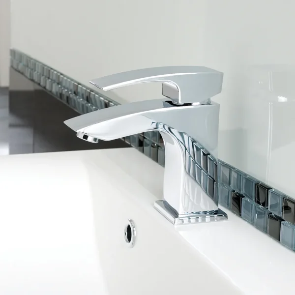 Diorama Chrome Basin Mono Mixer Tap With Click Waste