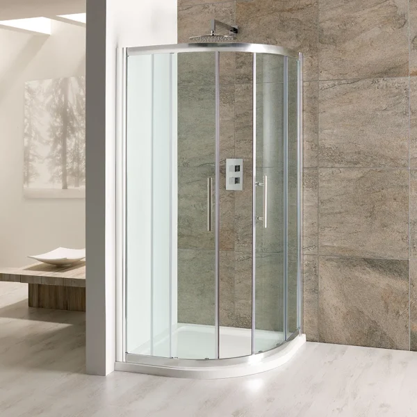 Volente Quad Door Enclosures Silver Polished