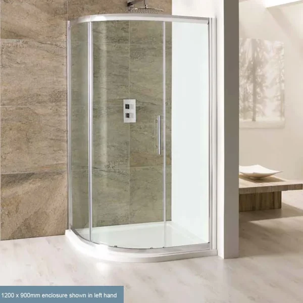 Volente Single Door Offset Quadrant Silver Polished