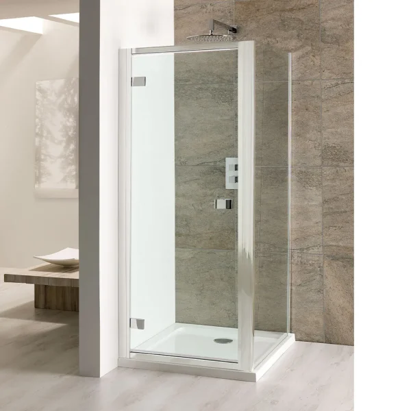 Volente Hinged Door, Silver Polished