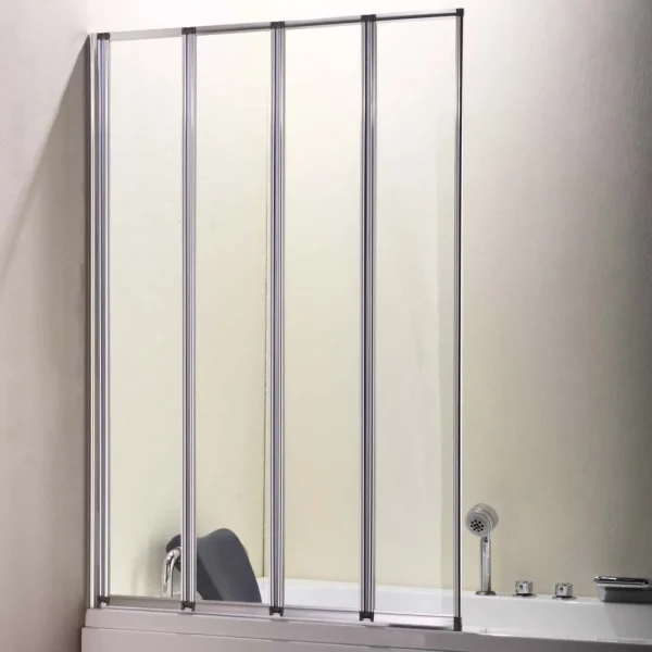 Volente 5mm 1400 x 1000 4 Fold Shower Bath Screen