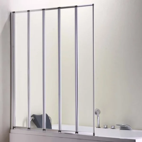 Volente 5mm 1400 x 1250 5 Fold Shower Bath Screen