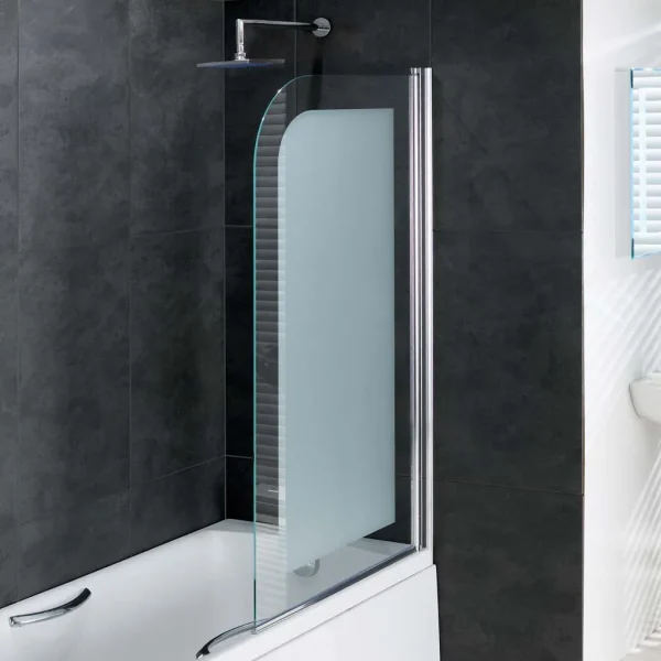 Volente 8mm 1500 x 850 Frosted Hinged Shower Bath Screen
