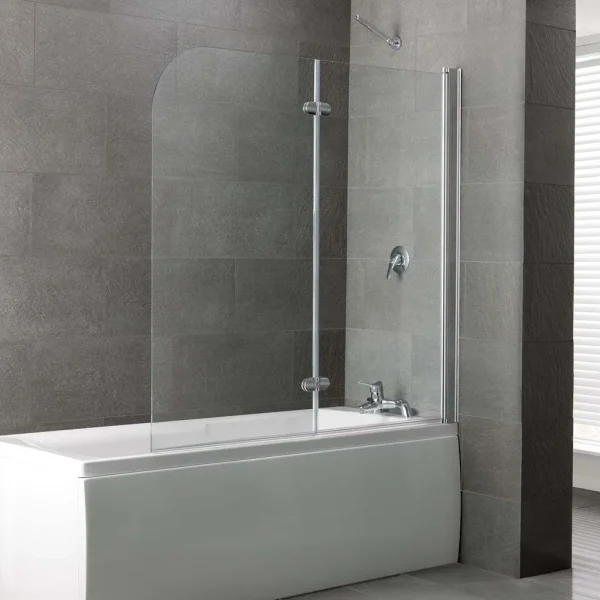 Volente 6mm 2 Part 1550 x 1465 Hinged Shower Bath Screen