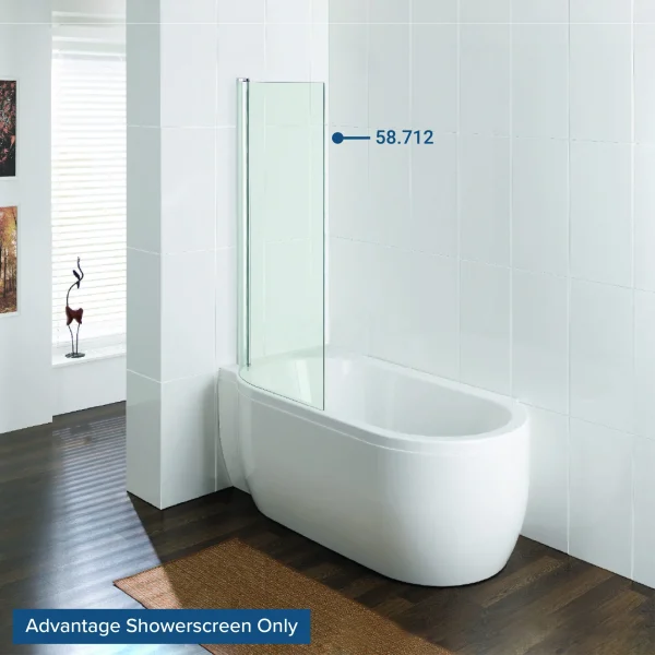 Advantage 6mm 1400 x 810 Shower Bath Screen