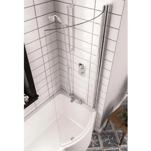 Beauforte 6mm 1400 x 780 Curved Shower Bath Screen