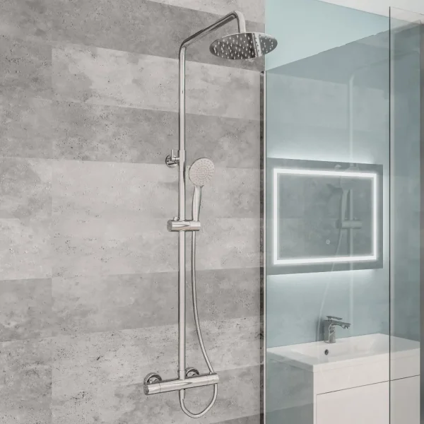 Chrome Round Thermostatic Shower