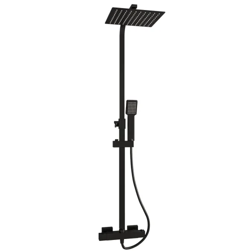 Matt Black Square Thermostatic Shower
