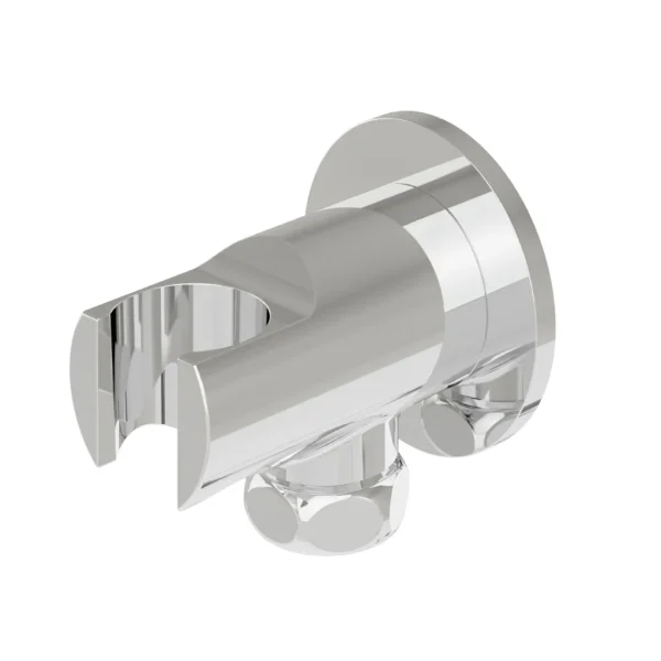 Chrome Round Wall Elbow and Shower Handset Holder