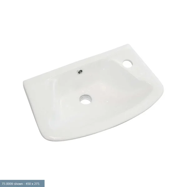 Loire Cloakroom Basin 1 Tape Hole Right Hand White