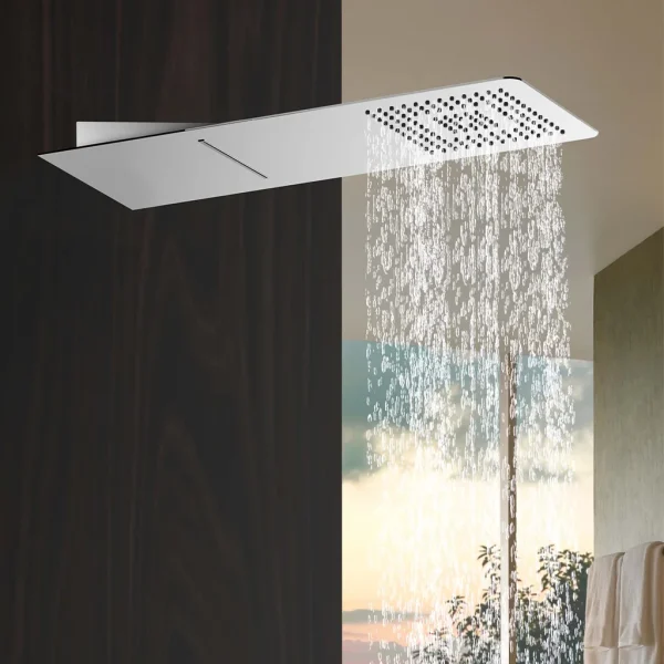 Wall-mounted shower with waterfall
