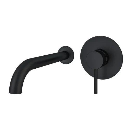 Heyford Wall Mounted Matt Black Basin Tap