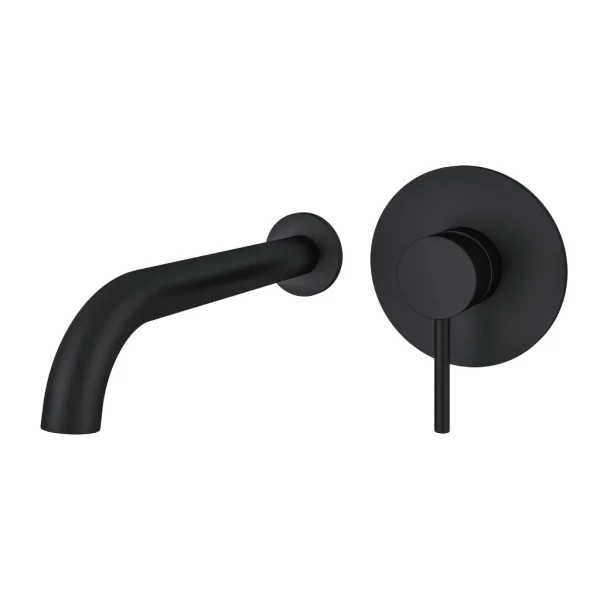 Heyford Wall Mounted Matt Black Basin Tap