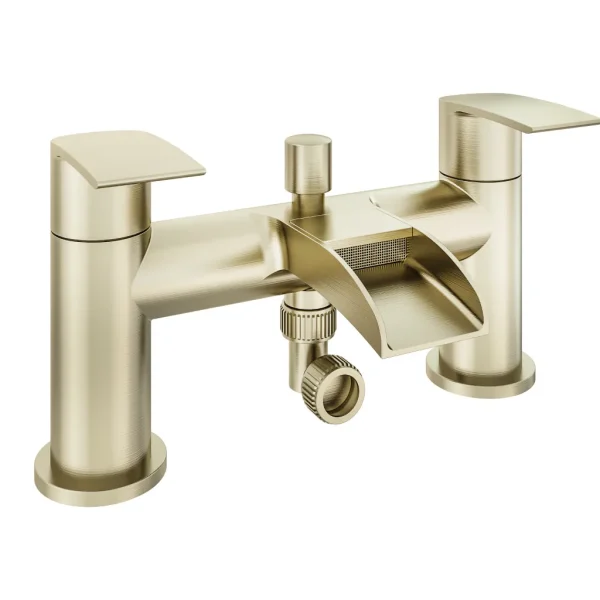 Aston Waterfall Brushed Brass Bath Shower Mixer
