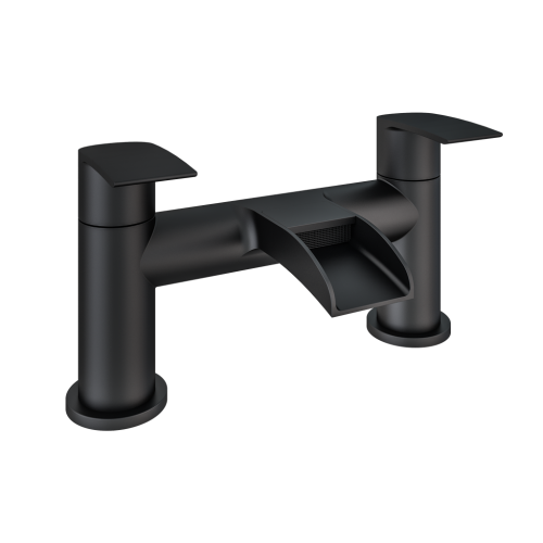 Aston Waterfall Matt Black Bath Filler Tap