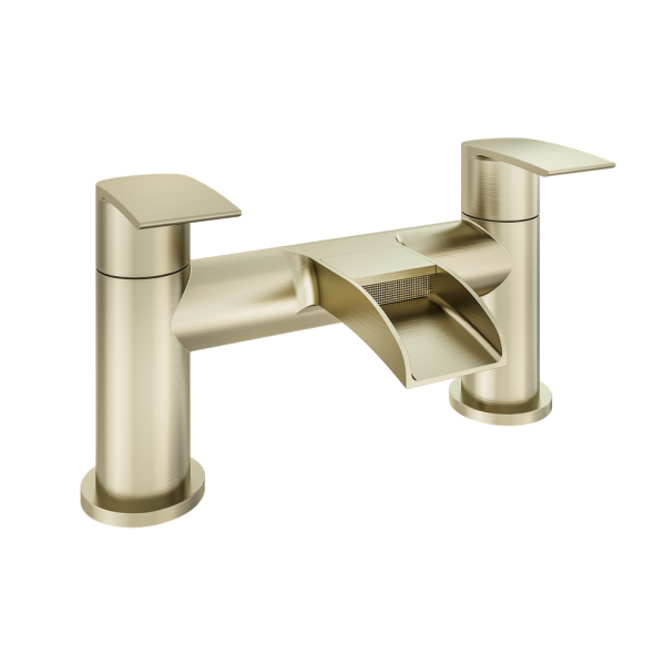 Aston Waterfall Brushed Brass Bath Filler Tap