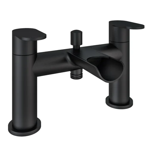 Ledwell Waterfall Matt Black Bath Shower Mixer