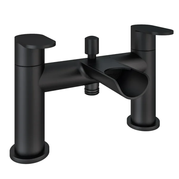 Ledwell Waterfall Matt Black Bath Shower Mixer